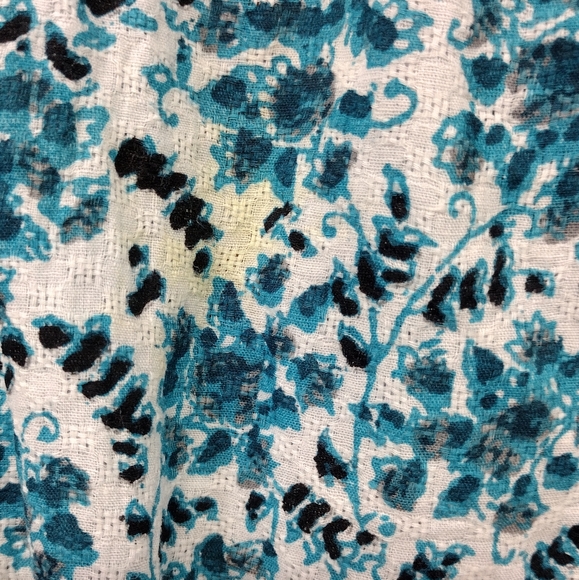 John Mark Embroidered Floral Tunic Top Women's L Blue Casual Cottagecore Peasant - Picture 11 of 12